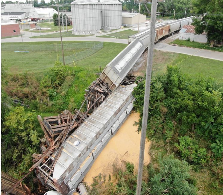 Drone Footage Of Train Derailment At Nebraska City RIVER COUNTRY