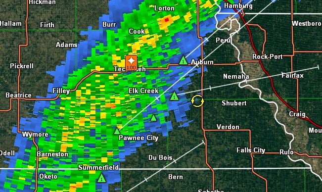 Tornado warning Nemaha County SE Otoe RIVER COUNTRY NEWS