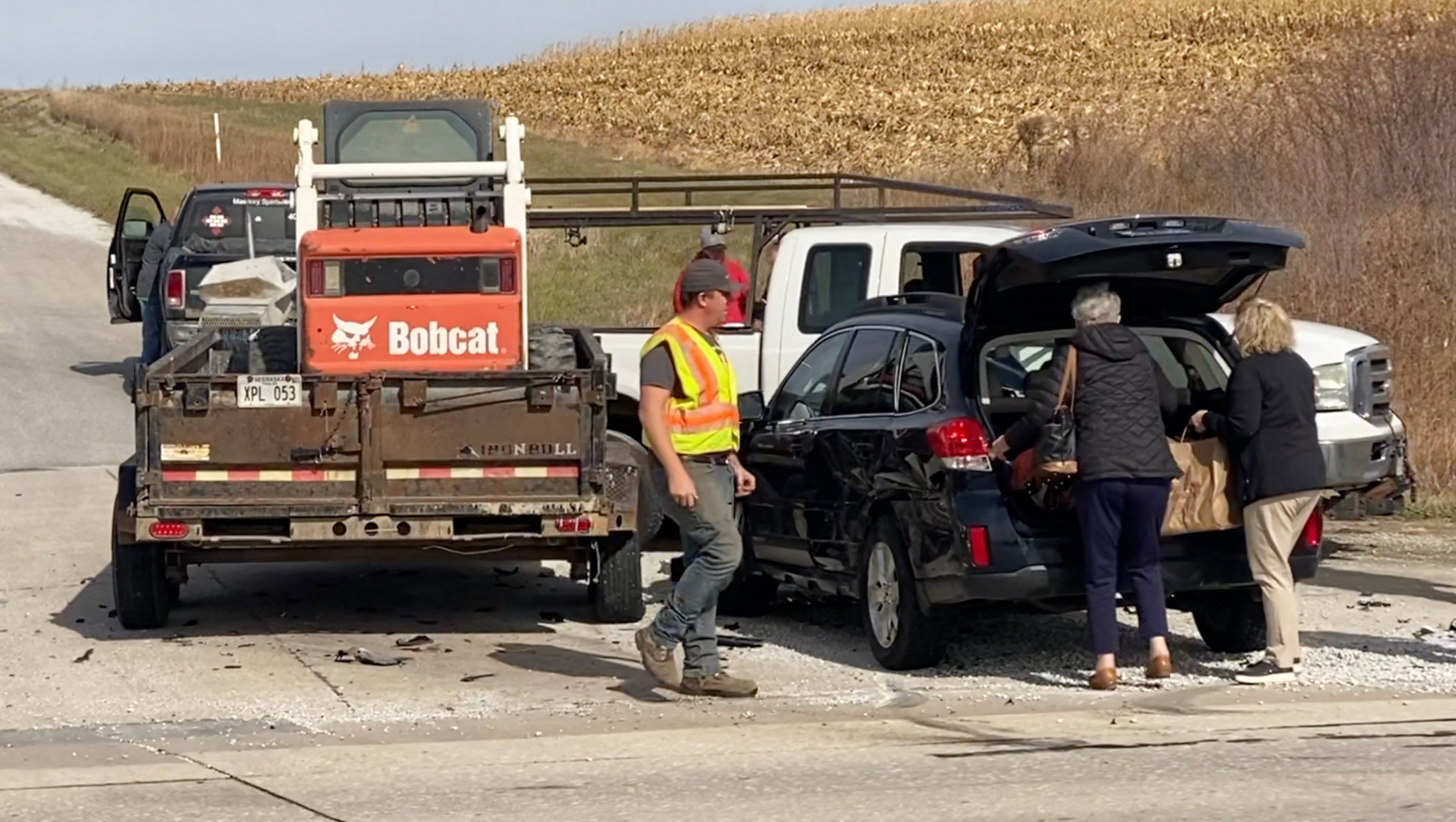 Car hits turning trailer on Highway 2 RIVER COUNTRY NEWS CHANNEL