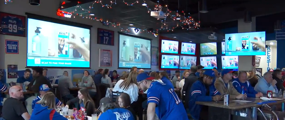 A local business shows support for Damar Hamlin