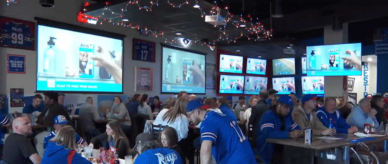 A local business shows support for Damar Hamlin