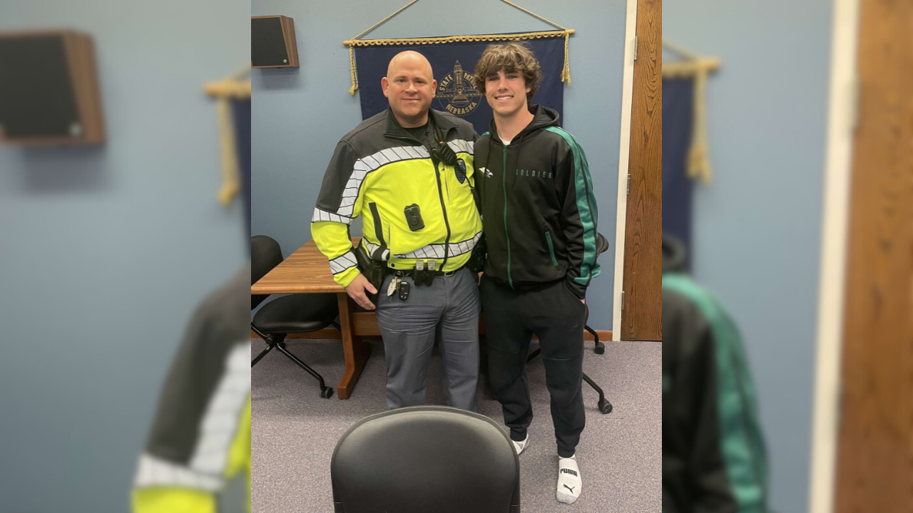 Trooper Hicken and Omaha Skutt High School student Joe