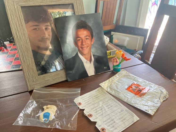 Photos of Kalani Zalopany next to evidence from the crime scene where he was killed. Other states, like Iowa, help thousands of victims of crime and their families each year, using a mix of state money and available federal money.