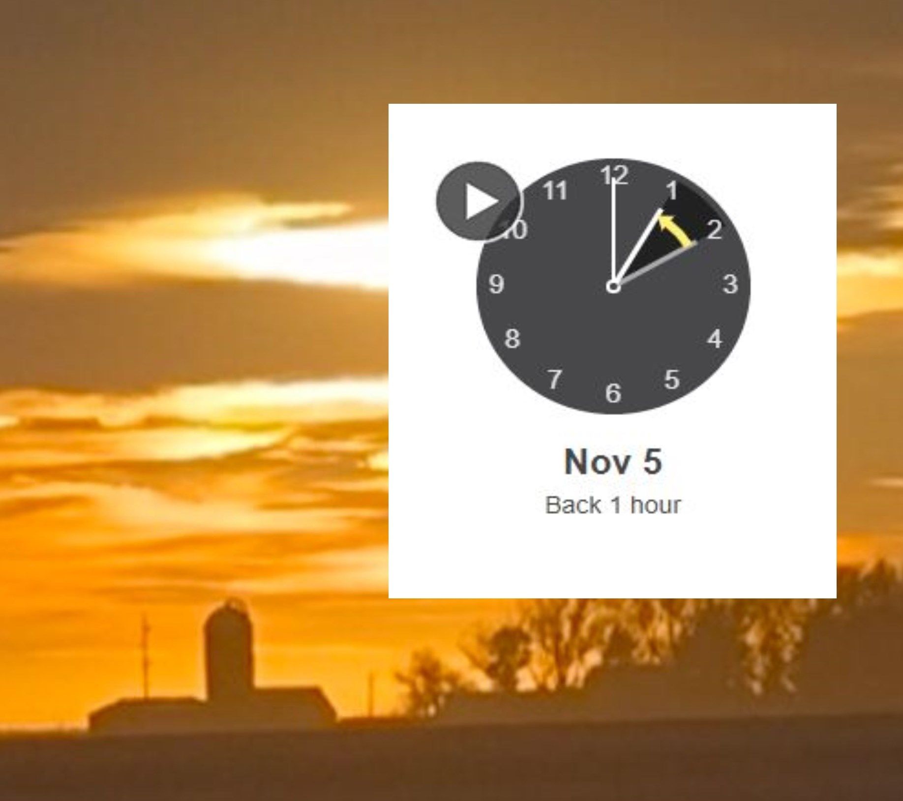 Nebraskans will turn back their clocks Nov. 5 CENTRAL NEWS CHANNEL