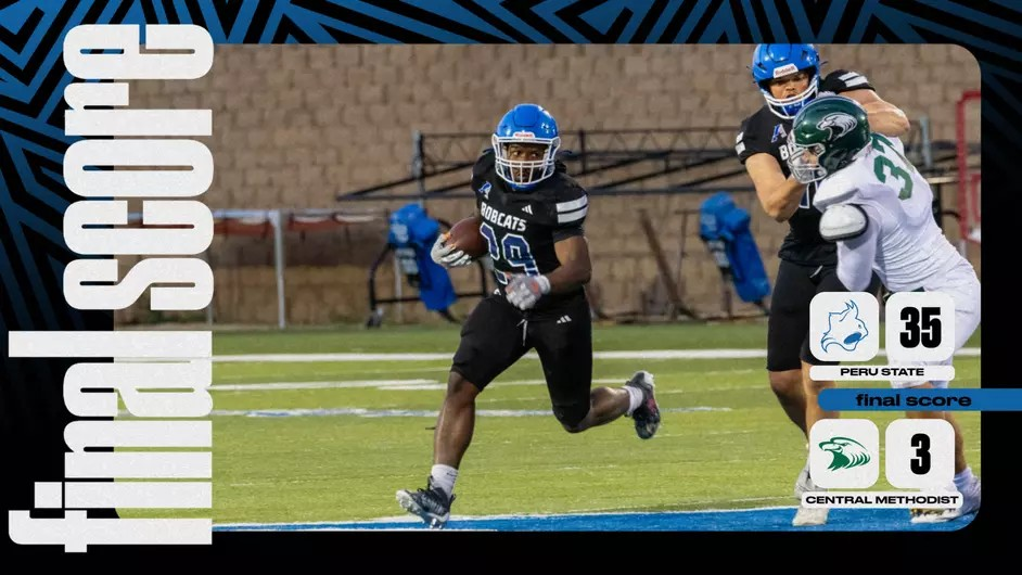 Peru State Football Squad Grounds CMU Eagles