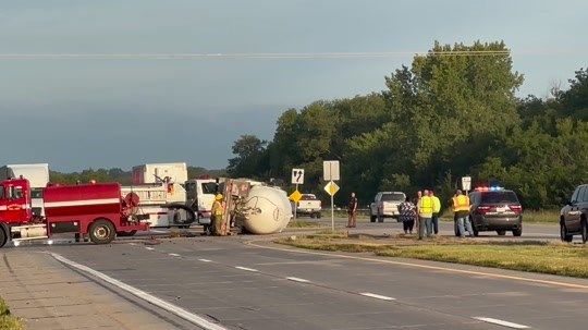 Car collided with propane truck at highway intersection near Dunbar